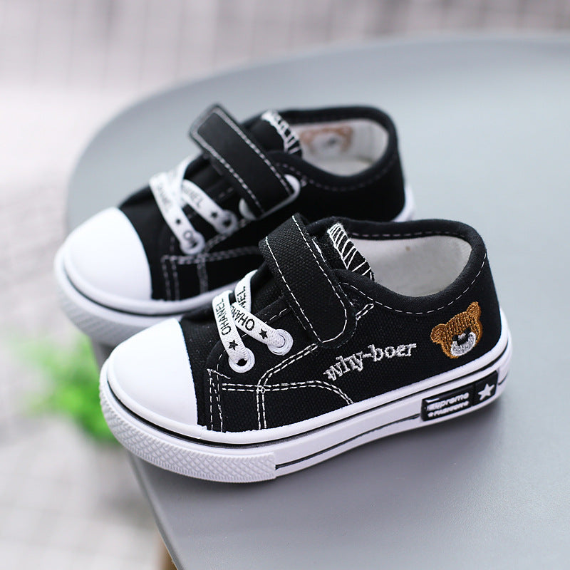 Children's canvas shoes, baby toddler shoes, sneakers, boys' board shoes, soft-soled girls' cloth shoes, 1-3 years old, 2 spring and autumn children