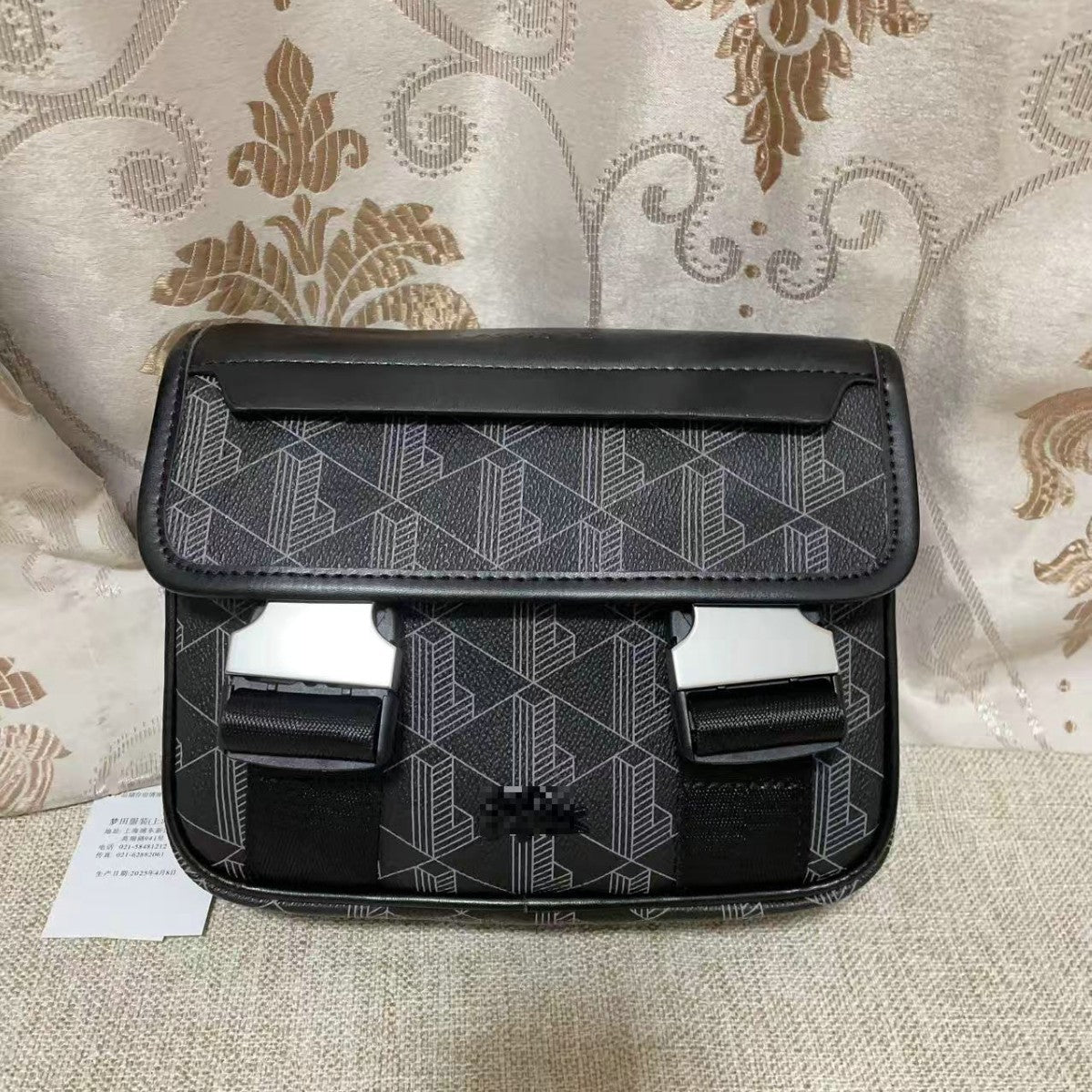 Cross-border New Vintage Print Postman Men's Shoulder Bag Casual Trend Crossbody Bag Fashion Mobile Phone Storage Tote Bag