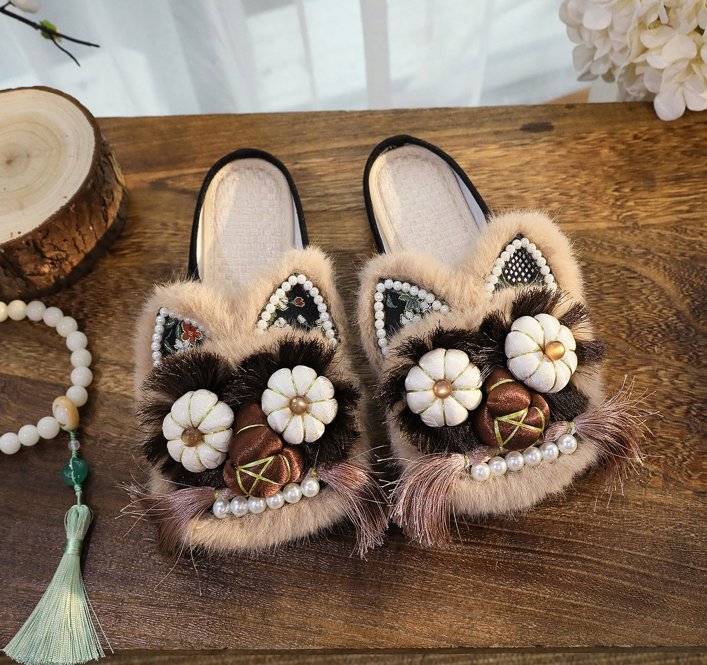 Slippers Adult Tiger Head Shoes 2024 New National Tide Retro Ethnic Style Flat Women's Slippers Folk Shoes