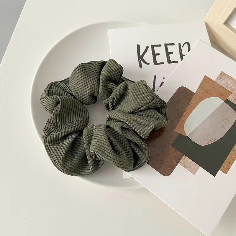 Morandi color temperament girl knitted color large intestine hair ring Korean version simple ins wind hair ring tie hair hair rope female