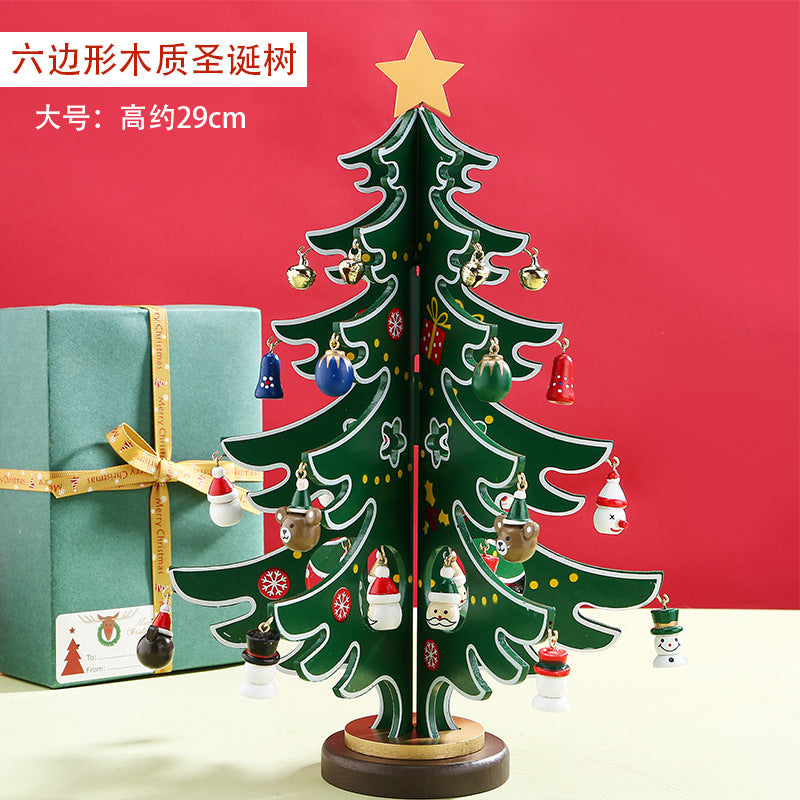 2025 Christmas Ornaments Small Mini Tree DIY Three-dimensional ins Scene Arrangement Tabletop Ornaments for Children Home