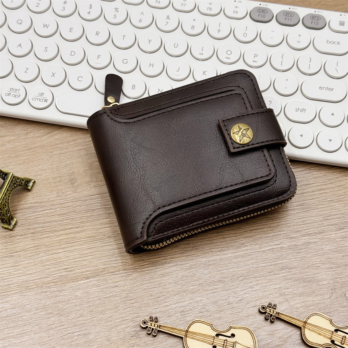 Cross-border hot selling retro men's wallet change storage Amazon explosive spot large capacity short zipper wallet