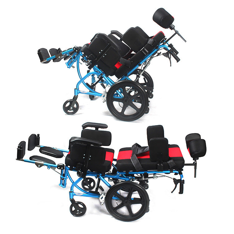 Factory direct supply of aluminum alloy high back cerebral palsy adult wheelchair multi-functional and comfortable small wheelchair for the disabled