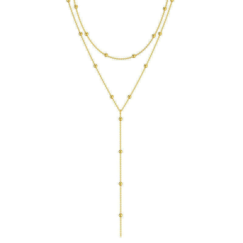 European and American style cross-border fashion accessories, multi-layer necklaces, women's accessories, versatile Y-shaped tassels, niche high-end collarbone chains