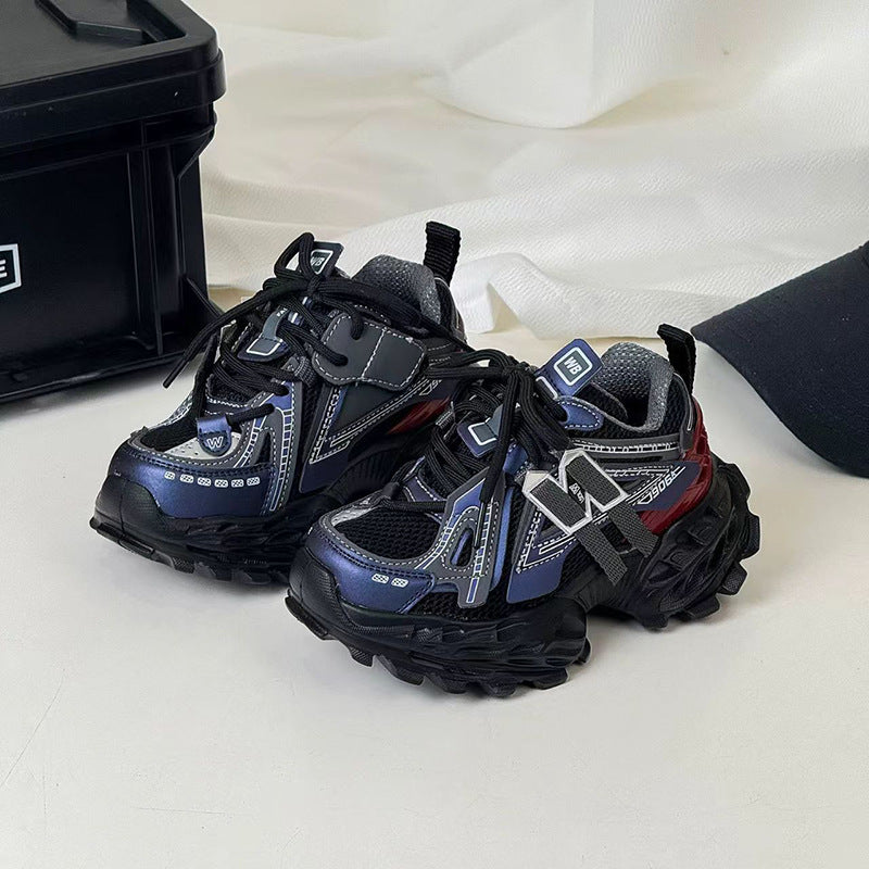 Children's Sneakers Fall 2026 New Breathable Tire Sole Running Shoes for Boys Fashion Mesh Daddy Shoes for Girls