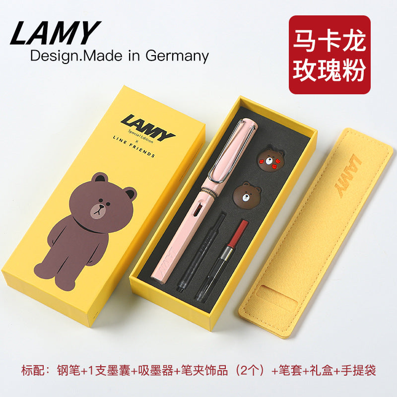 Spot German Lingmei cartoon student practice special fountain pen EF gift box ink sac ink souvenir wholesale on behalf of the wholesale