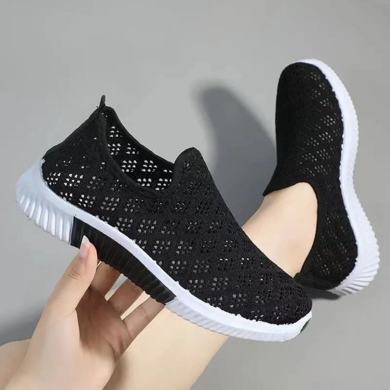 Summer mesh breathable casual sneakers are wearable and non-slip fashionable walking shoes foreign trade one-foot shoes dropship