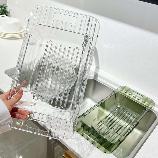 Retractable drain basket, kitchen vegetable basket, washing basin, drain home, living room, fruit tray, sink water filter basket, artifact