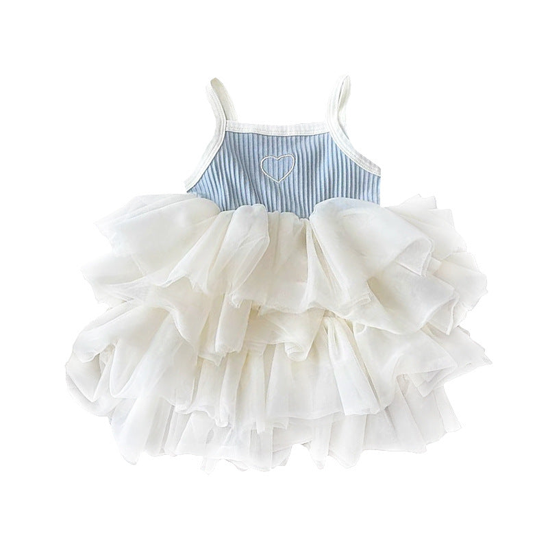 2025 Summer New Baby Girl Foreign Cake Skirt Princess Skirt Girls Clothes Suspendron Dress Puffy Skirt Tide