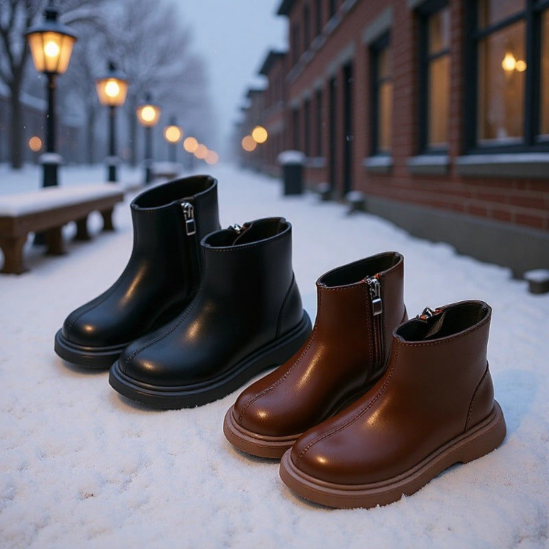 Children's Middle School Martin Boots 2025 Fall/Winter New Little Girls Fashion Retro Princess Baby Soft Sole Girls