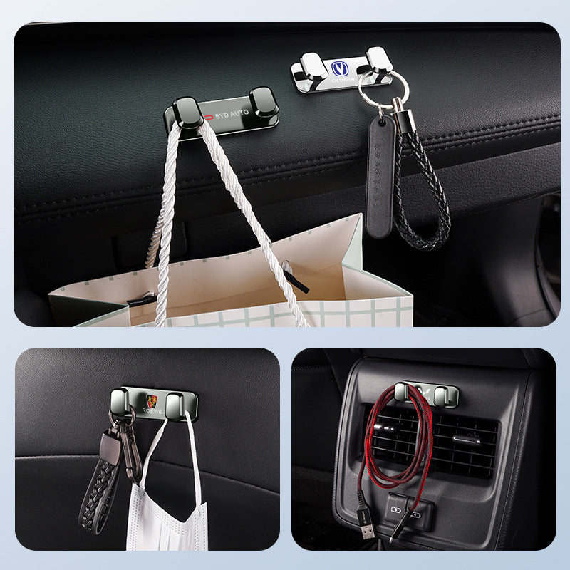 Car hook front row metal multi-functional storage small hook car interior supplies sticky co-pilot hook