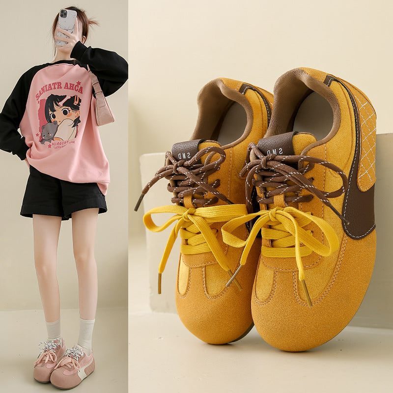 ins korean version new forrest gump shoes women's 2025 spring student sports running casual shoes thick-soled German training shoes LDS01
