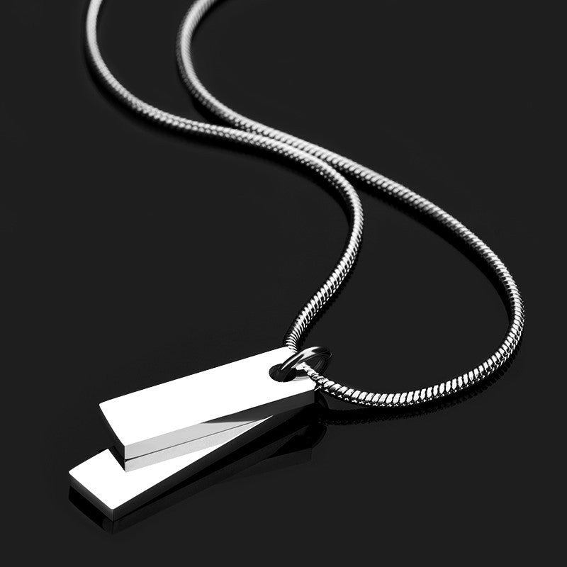 MLD necklace men's trendy niche design simple and versatile hip-hop personality pendant titanium steel men's decorative pendant accessories