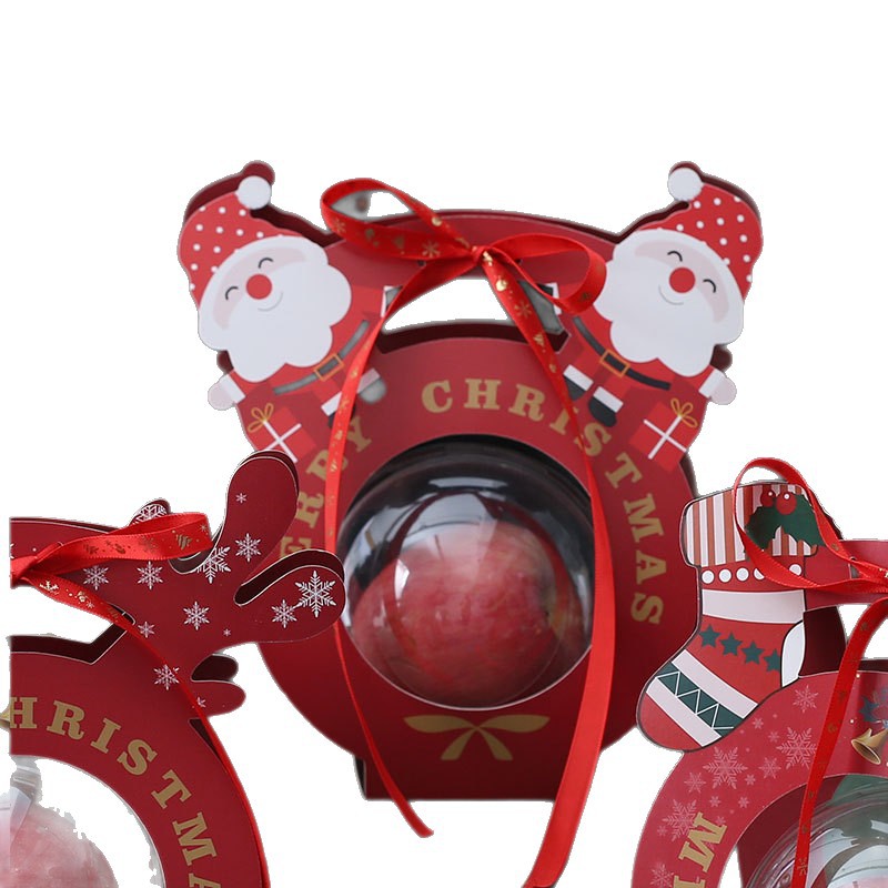 christmas apple box christmas eve kids peace fruit christmas fruit packaging box transparent hand gift gift box gift bag