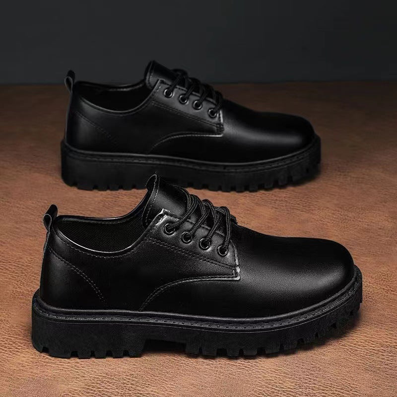 2024 New Summer Men's Leather Shoes Black Formal Business Teen British Style Casual Versatile Work Men's Shoes