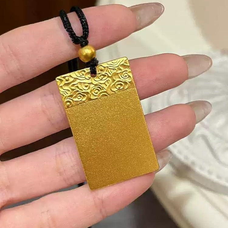 Sha Jin Men's and Women's Ping An Xiangyun Wushi Brand Pendant New Chinese Men's and Women's Sweater Chain Wushi Brand Necklace Pendant