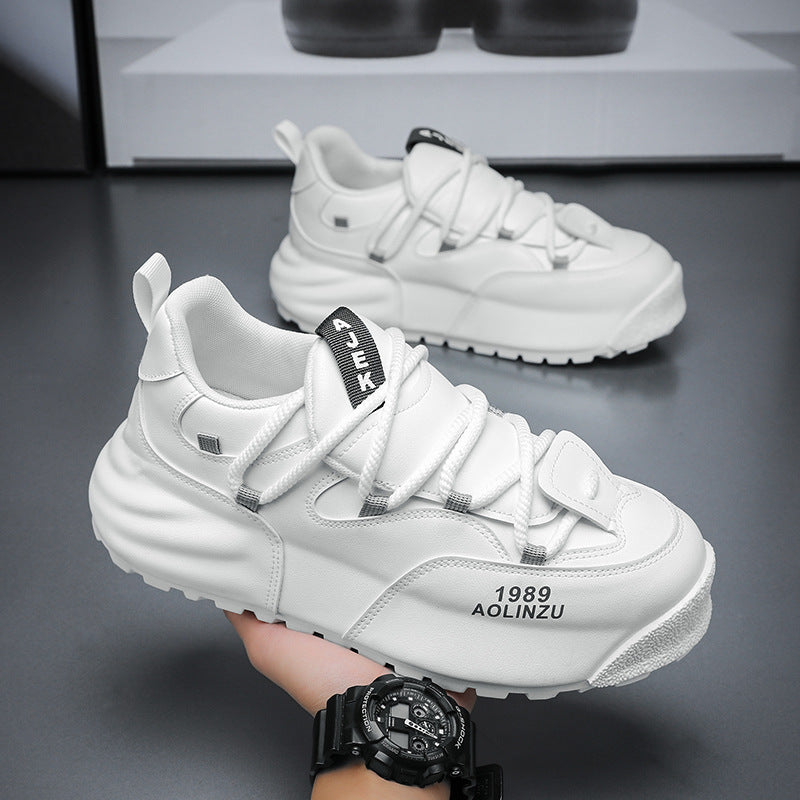Cross-border plus-size 48 explosive 2025 spring new men's shoes are versatile sports and leisure, and the heightened platform dad shoes are added