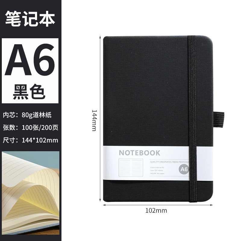 A5 notebook custom elastic with horizontal line office hand ledger simple skin feel leather student diary book with high appearance