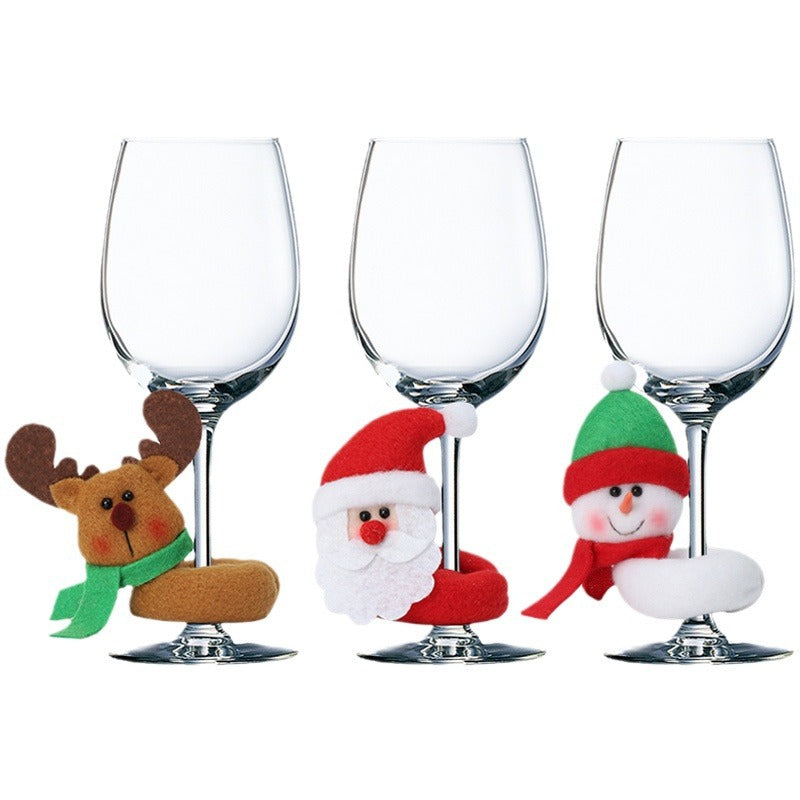 Band-aids cross-border Christmas gifts flannel wine glasses hug elderly snowman elk Christmas home decorations
