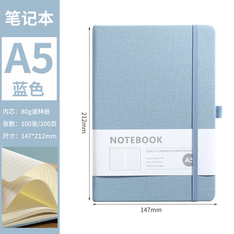 A5 notebook custom elastic with horizontal line office hand ledger simple skin feel leather student diary book with high appearance