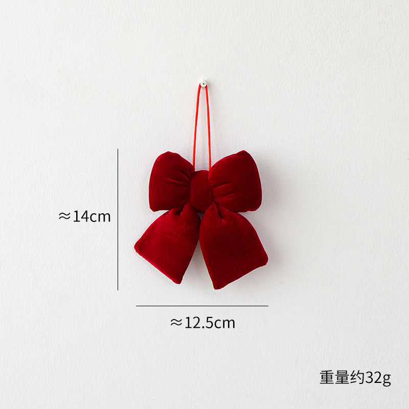 Amazon Cross-border Christmas Korean Large Fleece Finished Product Three-Dimensional Christmas Bow Hotel Christmas Tree Decoration