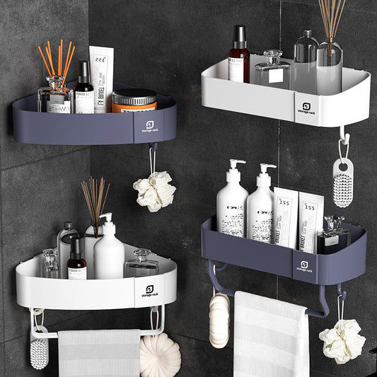Bathroom shelves, non-perforated triangular rectangular shelves, washstands, supplies storage, bathroom corners, wall-mounted storage shelves