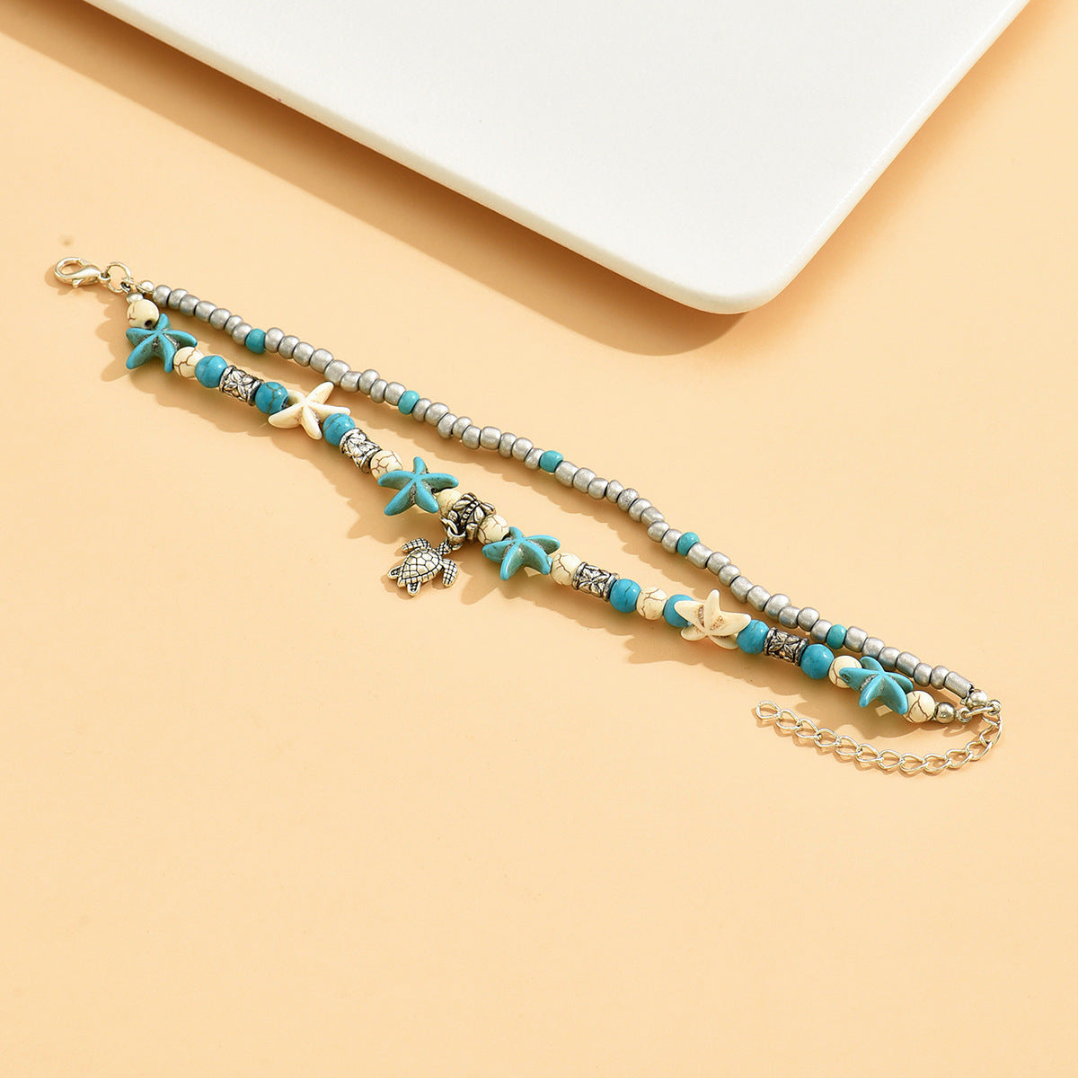 European and American fashion beach style bracelet anklet combination multi-layer pendant shell starfish turtle anklet yoga bracelet women