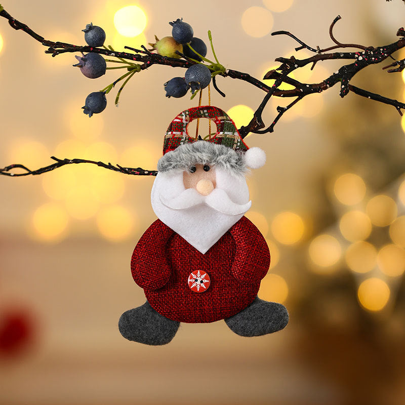 Cross-border new Christmas decoration supplies for the elderly small pendant Christmas tree accessories fabric small ornament gifts