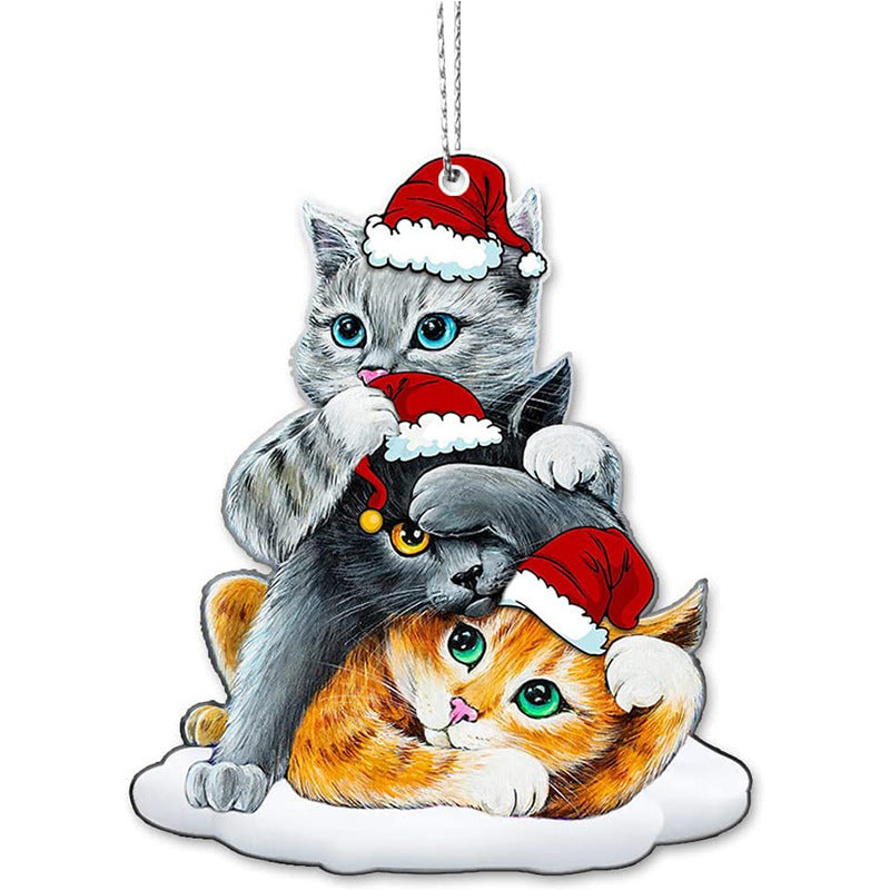 Amazon New Cat Cat Lovers Christmas Ornament Cute Cat Christmas Day Ornament Tree Decoration Pendant