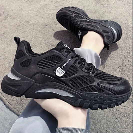 Cross-border wholesale spring and autumn new men's shoes Korean version of trendy casual shoes breathable sneakers men's inner height increase dad shoes