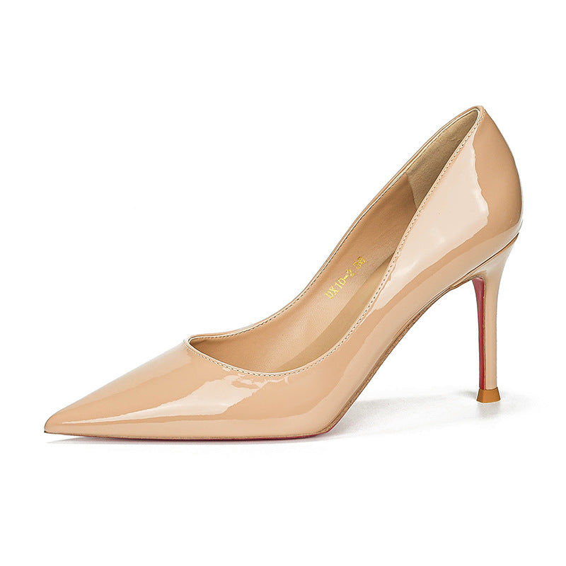 French red sole side hollow pointed high heels women's thin heels autumn and winter shallow sexy temperament, versatile light luxury and high-end sense