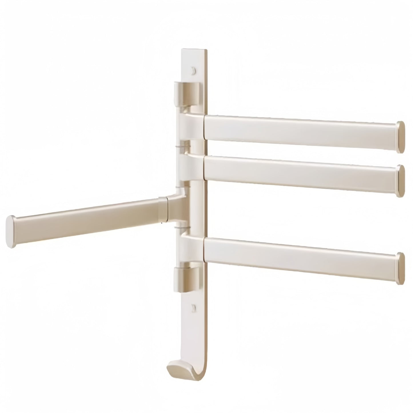 Rotating towel rack, bathroom punching-free hanging rod, bath towel rack, bathroom artifact corner wall hanging shelf, milk white