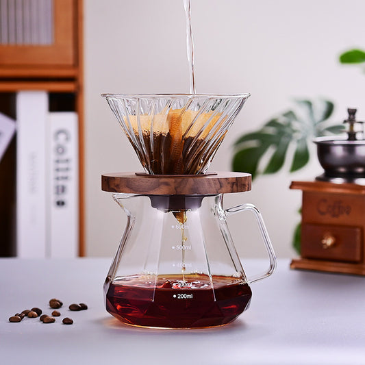 Glass Coffee Filter Sharing Pot Hand Pour Coffee Maker Set Drip Glass Filter Brewing Utensile