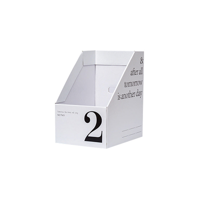 Desktop organizing box, paper folding book standing box, student information file shelf, book desk, file storage box