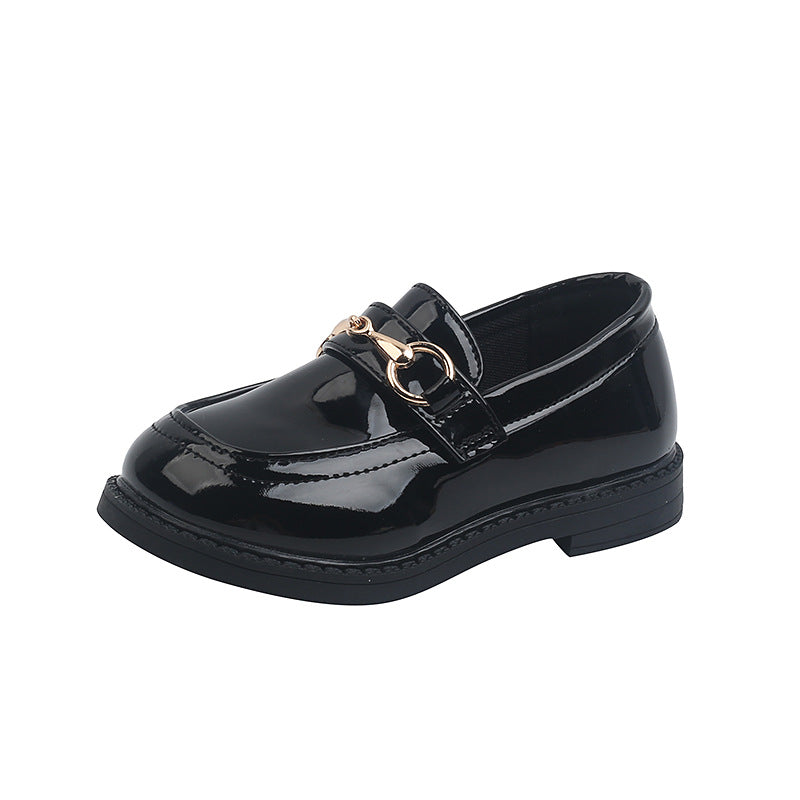 2025 British style spring and autumn boys' leather shoes, girls' small leather shoes, new student leather shoes, children's performance shoes