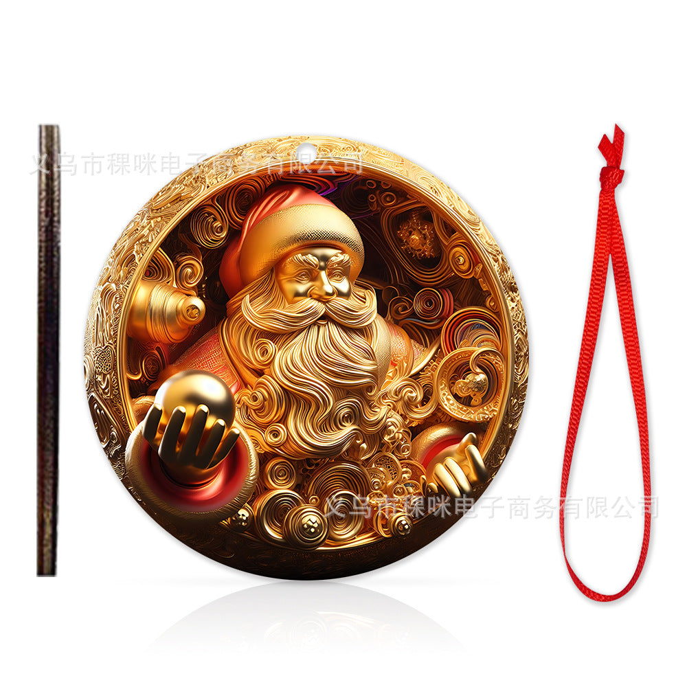 Cross border wooden pendant Christmas decoration Christmas tree hanging holiday craft wooden pendant cartoon gift