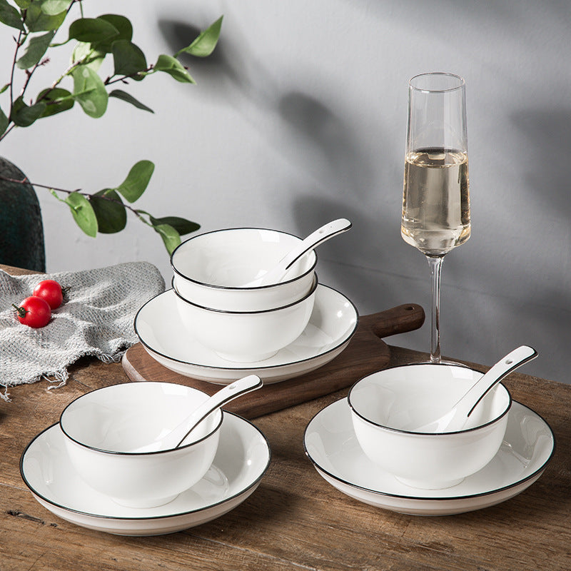Jingdezhen ceramic pure white creative cute home hotel restaurant small spoon rice soup spoon ins style