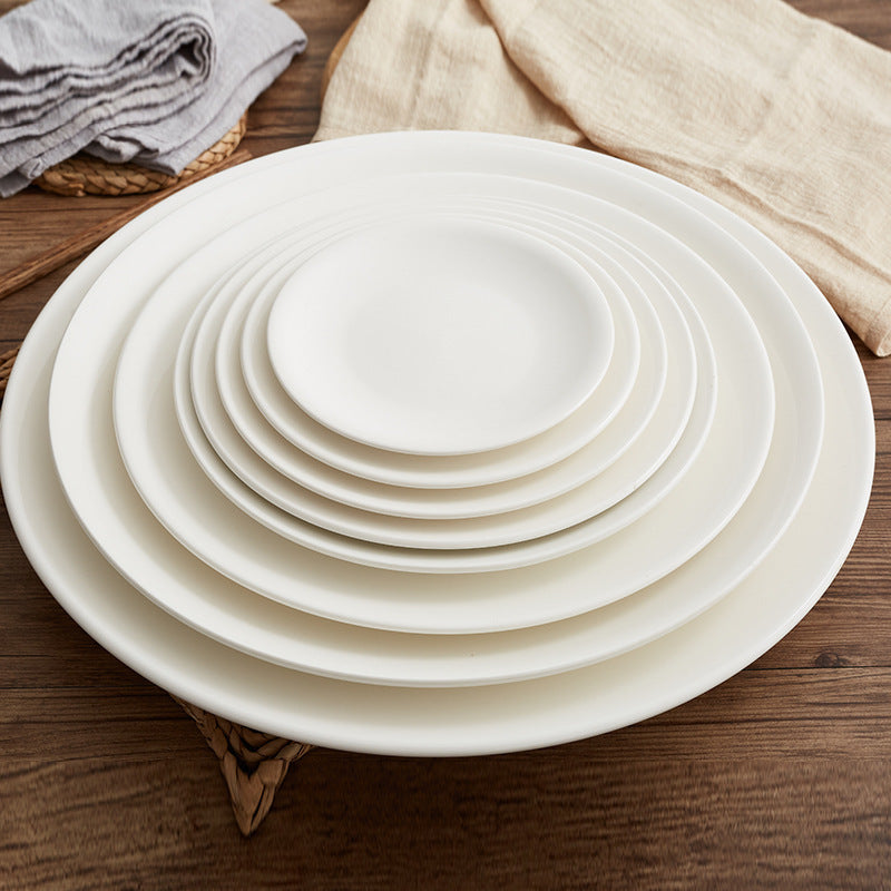 Origin: direct hair, Shanxi ceramic plates, Western steak, shallow plates, white hotel tableware, Ceramic plates