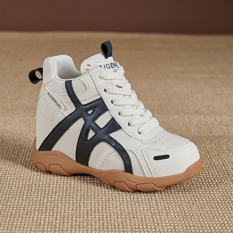 Forrest Gump women's anti-slip and wear-resistant 2025 autumn new lightweight soft-soled German training shoes 10cm invisible inner height increase women's shoes