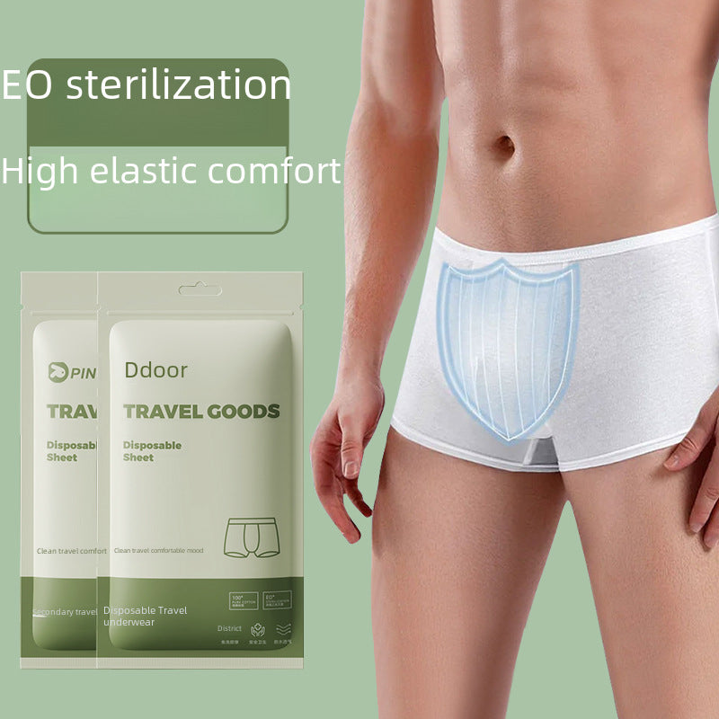 Disposable men's boxer briefs, pure cotton, enlargement, travel, sterile, hotel trip, portable shorts, individually packed