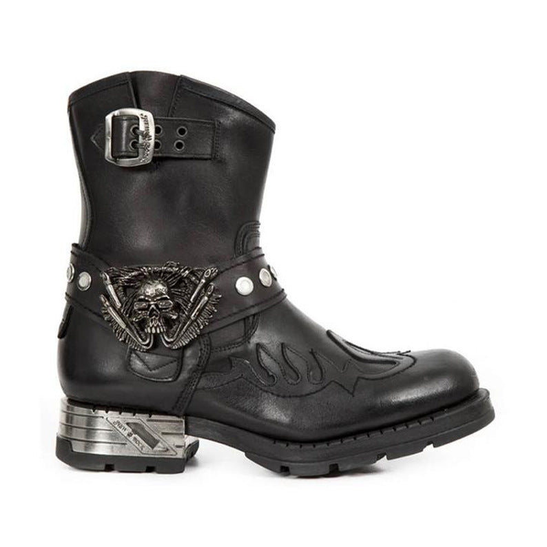 Miller, Amazon, independent station, cross-border foreign trade, new European and American retro men's booties, biker punk shoes