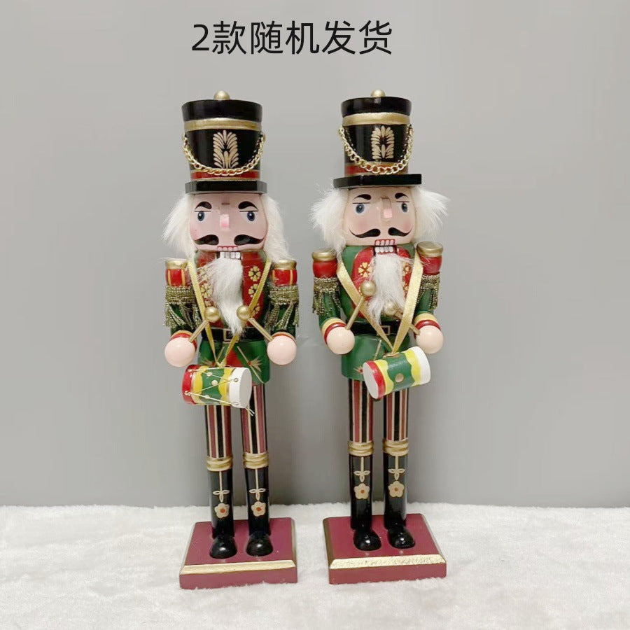 Cross-border spot new nutcracker wooden handicraft ornaments in different sizes Creative home Christmas ornaments