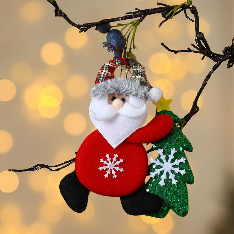 Cross-border new Christmas decoration supplies for the elderly small pendant Christmas tree accessories fabric small ornament gifts