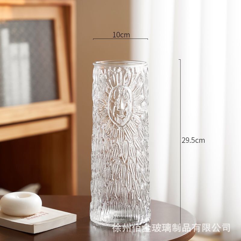 ins style Internet celebrity frozen vase glacier vase glass transparent flower arrangement rose flower living room table ornament bottle
