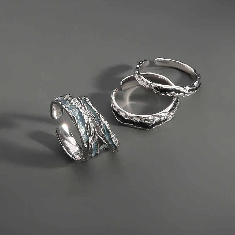 Shadow ring, men's high-end sense of trendy brand, boys' single rings, index finger rings, self-discipline rings, light luxury rings, niche rings, tail rings