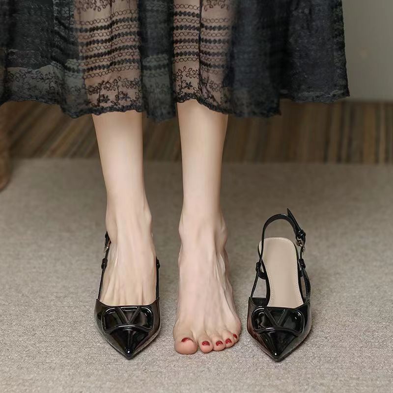 High Heels Women's French Spring Summer Pumps Plus Size Fashion 2024 Nude Small Fragrance Versatile Stiletto Heel Toe