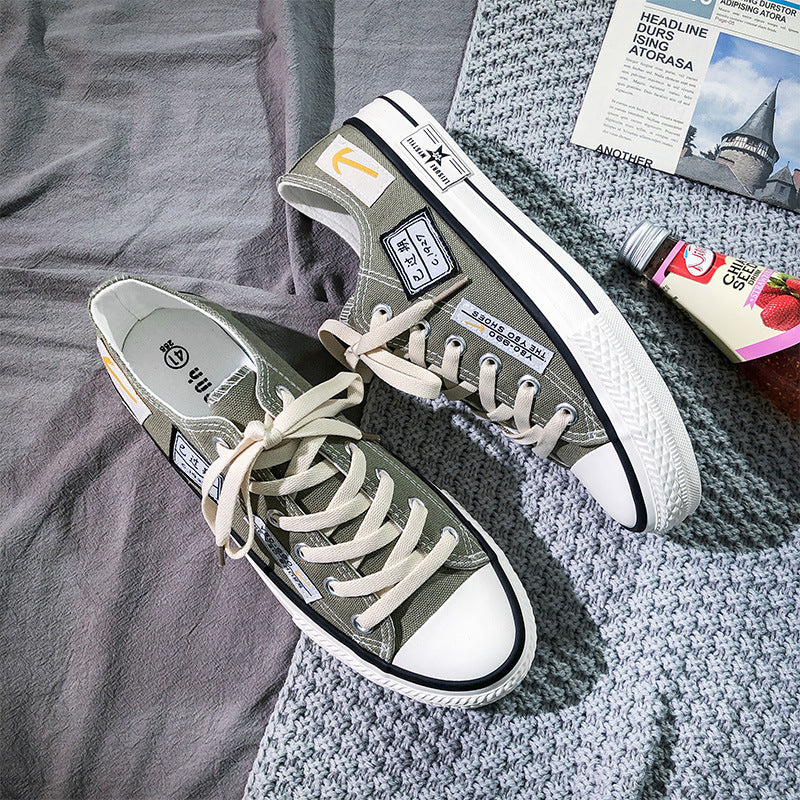 Summer casual low-top canvas men's shoes 2024 new breathable Korean version of the trend men's shoes versatile sports student board shoes
