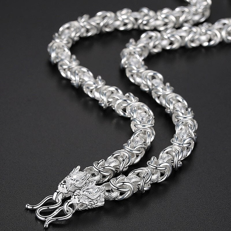 Double faucet necklace men's domineering fashion personality trendy men versatile hip-hop live Cuban chain keel chain hip-hop