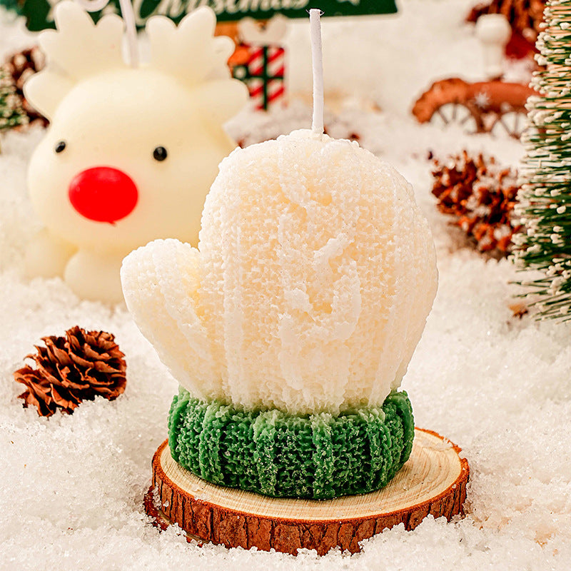 Christmas mini woolen gloves shaped scented candle small souvenir gift Christmas atmosphere decoration scented candle