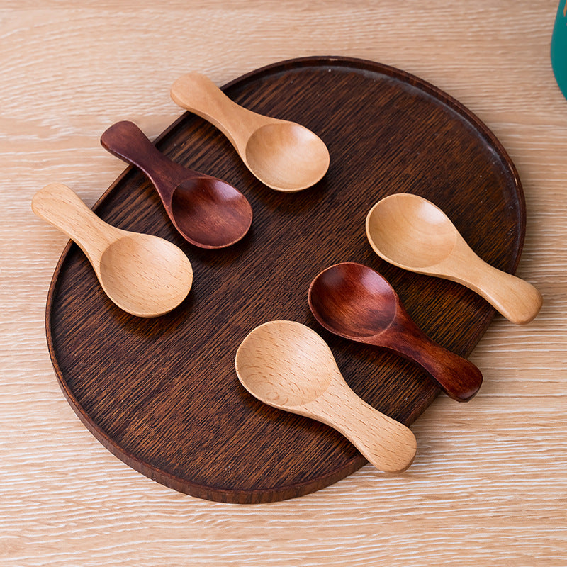 Internet celebrity tea spoon, tea spatula, milk powder spoon, wooden ice cream scoop, small tablespoon, solid wood spoon, mini tableware spoon, tea spoon